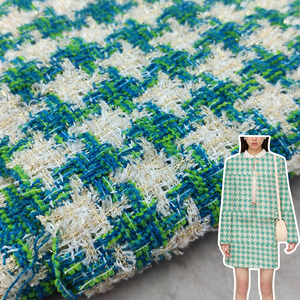 Len cối xay gió vàng chủ đề kiểm tra Tweed phong phú Cổ Phiếu vải cho quần áo túi phụ kiện và đồ chơi giao hàng ngay lập tức - Product Image 1