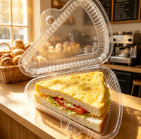 Emballage pratique pour tranches de gâteau triangulaires, boîte à mousse en plastique PET transparent, contenant jetable pour cheesecake, livraison de nourriture