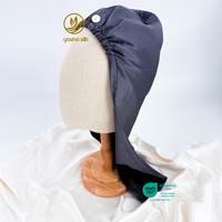 Bonnet de nuit en soie de mûrier 16 mm à couche unique, large bord réglable, élastique, unisexe, grande taille, pour soins capillaires quotidiens en extérieur