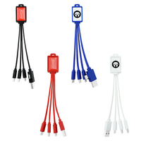 Ensemble cadeau d'affaires promotionnel 3-en-1, chargeur USB 5V/2A, porte-clés avec logo personnalisé et câble multi-usage, matériau TPE durable pour hommes et femmes