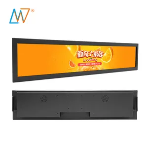 Monitor led 28 polegadas android wifi ultra amplo esticada, barra lcd propaganda player com software