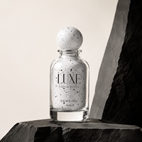 Nouvelle arrivée, flacon de parfum en verre rond avec vaporisateur interne, 30 ml, 50 ml, flacon de parfum personnalisé blanc, 100 ml avec boîte et couvercle de luxe