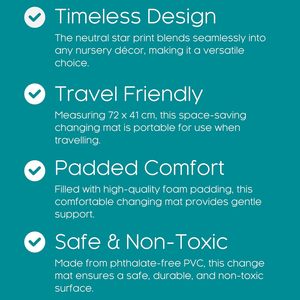 Huihe 70x40x3 cm scuola materna della costa orientale essenziale stella dei cartoni animati in poliestere grigio fasciatoio/fasciatoio - Product Image 4