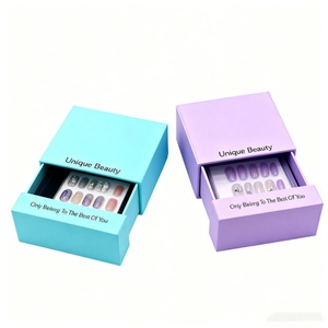 กล่องของขวัญกระดาษแข็งสี่เหลี่ยมเคลือบด้านพิมพ์ลายตามสั่ง ย่อยสลายได้ทางชีวภาพ สำหรับบรรจุภัณฑ์น้ำยาทาเล็บ - Product Image 1