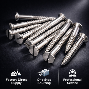 Vis à bois à tête fraisée fendue en acier inoxydable BS 1210, fixation métrique - Product Image 1