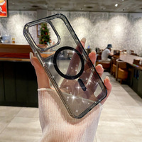 Transparent TPU galvanisé luxe antichoc coffres-forts magnétiques étuis pour téléphone portable pour iPhone 17 16 15 14 13 Pro Max