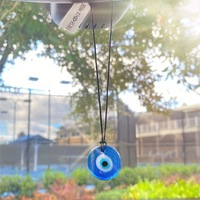 Pendentif oeil du diable de Style bohème en verre bleu décoration murale de voiture intérieure de mauvais œil turc avec breloque de voiture