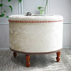 Phòng Khách Elegant Tufted Vòng Footstool Lounge Ghế Ottoman Phân