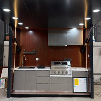 Cuisine extérieure modulaire préfabriquée sur mesure pour projets de restauration en bord de piscine