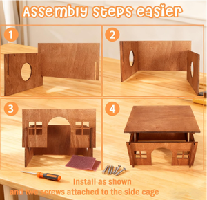 Popolare Giocattolo per Criceti Personalizzato in Legno Massiccio Ecologico, Cabina Triangolare Invernale con Cuscini Morbidi a Bottone, <span class=keywords><strong>Nido</strong></span> per Dormire - Product Image 5