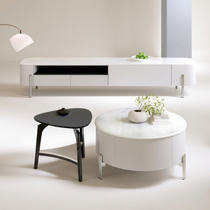 Meuble TV scandinave minimaliste moderne, élégante console TV minimaliste avec rangement - Product Image 1