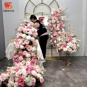 Arche de fleurs de mariage en soie artificielle lisse avec cadre en bois, taille 1,8-2,4 m pour décoration extérieure - Product Image 1