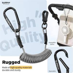 Cordon de téléphone antivol étanche avec logo personnalisé, porte-clés en fil d'acier robuste, conception rétractable pour cadeaux promotionnels et escalade - Product Image 1