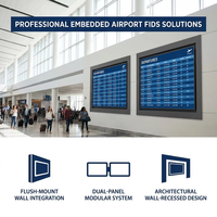 Terminal FIDS encastré de type aéroport pour métro, système LCD mural CMS, affichage des informations de vol, taille personnalisable