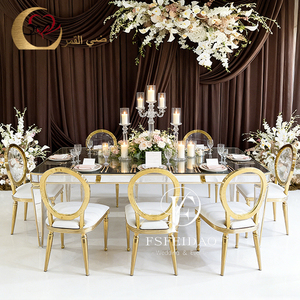 Restaurant 8 Seater Modern Luxury Rectangle <b>Mirror</b> Stainless Steel Dining <b>Table</b> for Hotel Use - Product Image 2