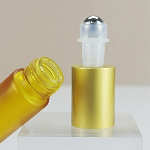 Botella Roll-on para Perfume, Color Arcoíris, Amarillo, Morado, Azul, Verde, Vidrio Esmerilado, Vacía, 5ml 10ml, para Aceite Esencial y Suero para Ojos - Product Image 4
