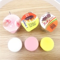 Porte-clés personnalisé en forme de pudding et de gelée, miniature créative, jouet sensoriel souple à pincer, breloque TPR personnalisée