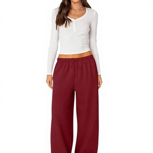 High Quality Material Women Baggy Sweatpants Comfortable Loose Fit Fleece Track Pants Ladies Mid Waist Casual Wear Joggers Women - Product Image 4