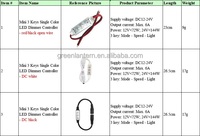 Gradateur Led 6A Mini 3 Touches 12V 72W 24V 144W Gradateur pour Éclairage Led Couleur Unique DC Rouge-noir 2Pin Fil Gradateur
