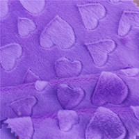 Tissu en velours pelucheux tricoté chaîne 100% polyester, velours cristal super doux pour jouets, couvertures, vêtements de nuit, antibactérien, respirant