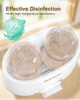 Calentador de Biberones Doble Inteligente 8 en 1 con Control de Temperatura y Esterilización, Enchufe Europeo de 220 V para Fórmula de Bebé y Leche Materna