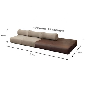 Ensemble de canapés droits pour <span class=keywords><strong>réception</strong></span> d'entreprise, double combinaison, style luxueux, en daim et cuir anti-griffures, personnalisable pour salon de beauté - Product Image 5