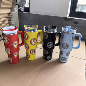 32 equipos de fútbol imprimir 40oz Acero inoxidable Houston Texans vasos Game Day Astros tazas con asa y pajita - Product Image 4