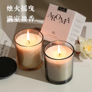 เทียนหอมอโรมา 100 กรัม ทำจากขี้ผึ้งถั่วเหลือง กลิ่นหอมสำหรับห้องนอน ช่วยผ่อนคลาย เหมาะเป็นของขวัญ - Product Image 1