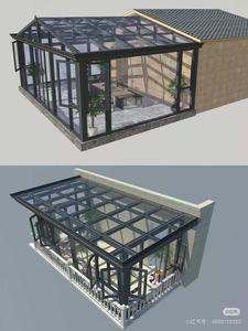 غرفة شمسية مسبقة الصنع للحدائق الخارجية في الصيف، غرفة شمسية قابلة للتخصيص من المصنع مباشرة، بيت زجاجي للاستخدام السكني والتجاري - Product Image 2