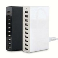 Adaptateur secteur intelligent à 10 ports, chargeur mural USB 50W 10A pour téléphone et tablette