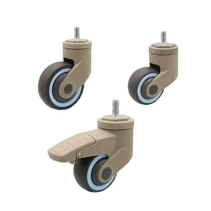 Pabrik langsung 3/4/5 inci TPR roda tahan aus bisu dengan rem putar roda universal