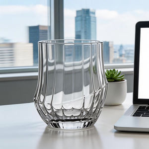 แก้วไวน์<span class=keywords><strong>ท</strong></span>รงสูงแบบมีก้าน ผลิตด้วยมือจากคริสตัลใสลายริบบิ้น ดีไซน์หรูหราเฉพาะตัวจาก Samyo สำหรับโรงแรมและบาร์ - Product Image 3