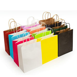 Low cost factory custom logo full colors printing gift craft paper bag