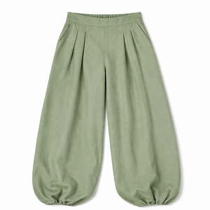 <span class=keywords><strong>Pantalon</strong></span> large convertible pour <span class=keywords><strong>femme</strong></span>, <span class=keywords><strong>taille</strong></span> <span class=keywords><strong>haute</strong></span>, coupe ballon, OEM personnalisé, silhouette cintrée et fluide, plis profonds vers l'intérieur, élastique - Product Image 1