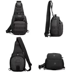 Sac de poitrine tactique compact en nylon imperméable avec fermeture éclair, système Molle, camouflage, pour voyage et sport - Product Image 5