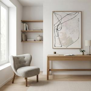 Peinture abstraite texturée à lignes neutres minimalistes, 100% peinte à la main sur toile, décoration intérieure, œuvre d'art pour la maison - Product Image 2