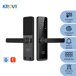 Serratura Intelligente per <span class=keywords><strong>Porta</strong></span> in Legno con Maniglia Digitale Biometrica WiFi Tuya TTLock per Camera da Letto Interna - Product Image 2