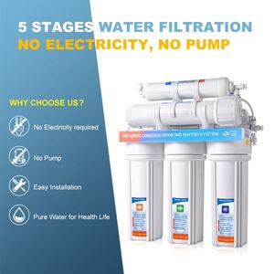 Purificateur de filtre de filtration d'eau par osmose inverse domestique souterrain standard à 5 étapes pour l'eau de puits - Product Image 4