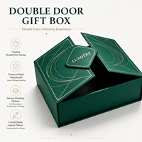 Boîte rigide pliable personnalisée avec logo en feuille d'or, luxe, en carton rigide, auto-érectrice, à double porte magnétique, avec pelliculage mat