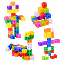 60-Piece Mini Kubus Bangunan Plastik ABS - Mainan Puzzle Edukatif