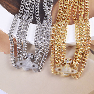 Collar Gargantilla de Tres Capas con Textura Gruesa, Estilo Punk, con Perlas de Bambú y Piedras Naturales, Joyería Europea Americana - Product Image 3