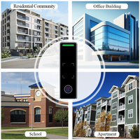 Système de contrôle d'accès étanche avec lecteur d'empreintes digitales, RFID, WiFi, Bluetooth, application mobile, serrure de porte à distance, lecteur métallique Thinmoo M237-WF