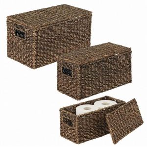 Petite corbeille suspendue en métal vintage avec couvercle et tiroir, en forme de cube, pour vêtements, tissus, bois, tissus d'artisanat, pique-nique, idéale pour l'extérieur - Product Image 6