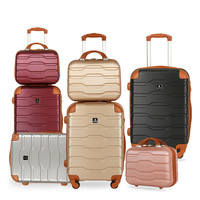Ensemble de 5 valises extensibles en PP, PC et ABS avec serrure TSA, roulettes pivotantes, 12, 20, 24, 28, 32 pouces