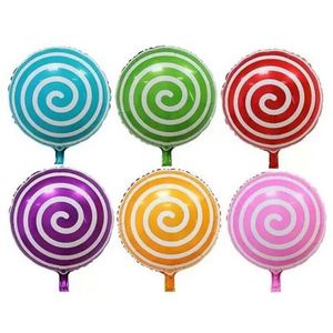 New 18 Inch Round Lollipop Aluminum Foil <b>Decoration</b> Children's Birthday Party Candy <b>Balloon</b> Wholesale - Product Image 1