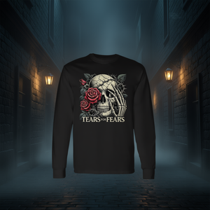 T-shirt à manches longues Tears For Fears Gothic Skull And Roses, esthétique sombre - Product Image 3