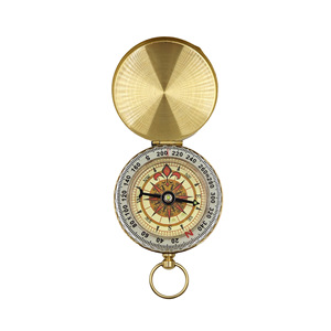 Montre de poche G50 en cuivre pur avec boussole, style rétro, multifonctionnelle pour la randonnée en extérieur, avec couvercle et finition lumineuse - Product Image 2