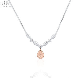 New Arrival High-end Luxury Handmade Shiny Pink Diamond Necklace Jewelry 18K <b>Solid</b> <b>Gold</b> Real Natural Diamonds <b>Pendant</b> Necklace - Product Image 2