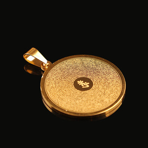 SP4057 chapado en oro de acero inoxidable budista Shurangama Mantra Mandala bendito Budista Tibetano <span class=keywords><strong>Lama</strong></span> moneda medallón colgantes - Product Image 4
