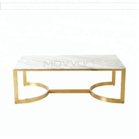 Table centrale de conception simple de dessus de marbre du cadre 20mm d'acier inoxydable du salon 201